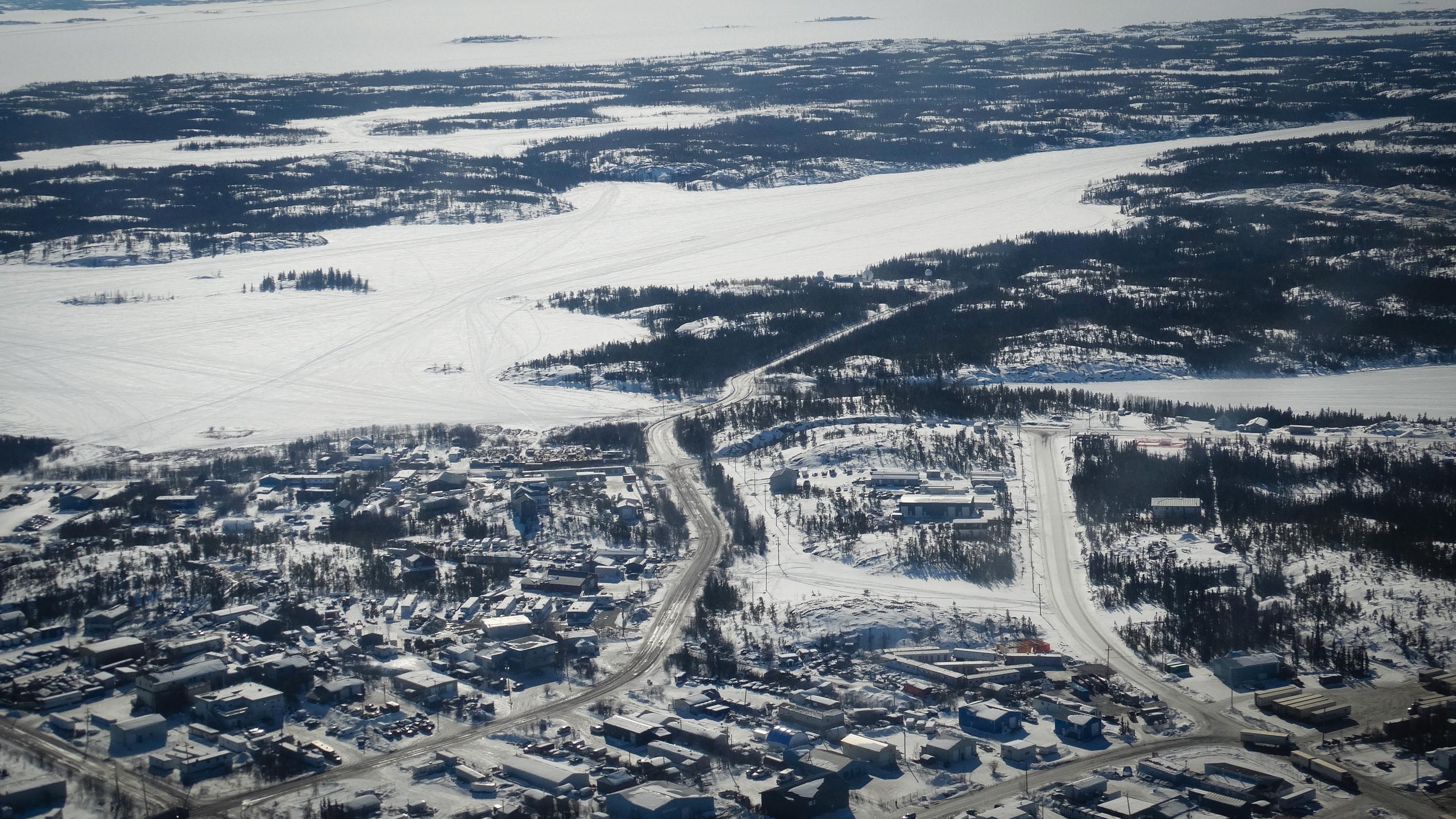 An aerial view of Yellowknife's Kam Lake