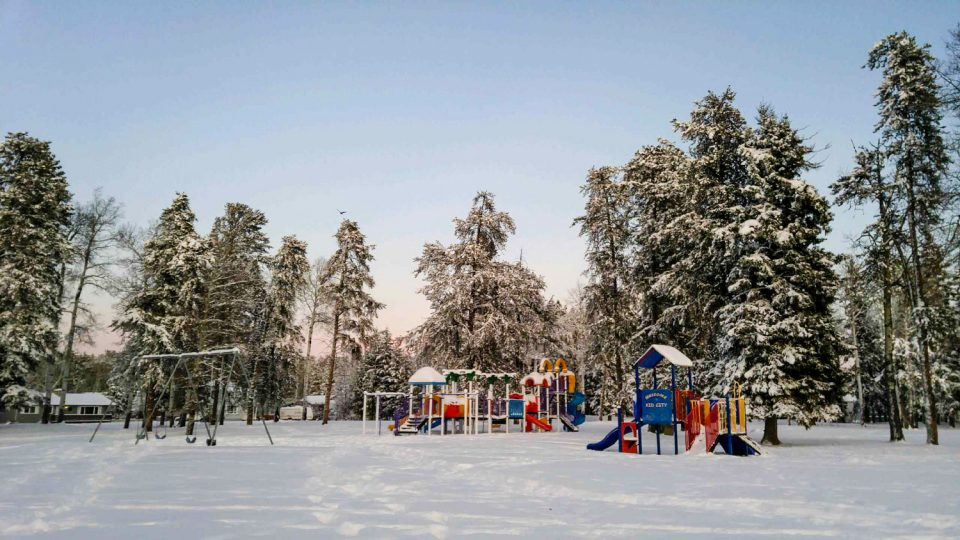 A file photo of children's playground facilities in the community of Fort Smith