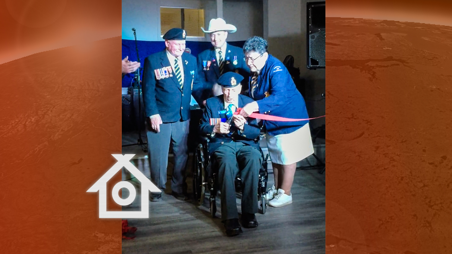 Dusty Miller, front, at the opening of Yellowknife Legion's new location in May 2018