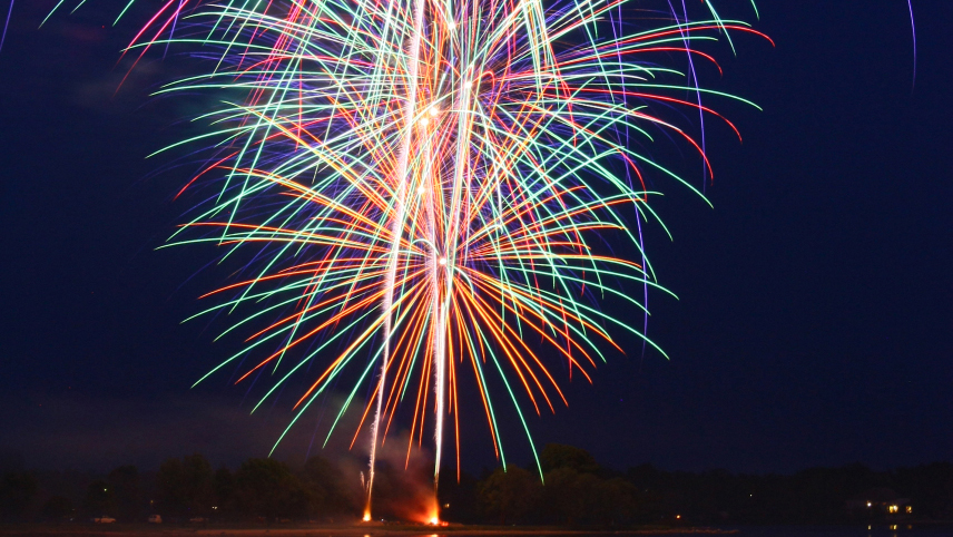 A file photo of fireworks. Sarah Pruys/Cabin Radio