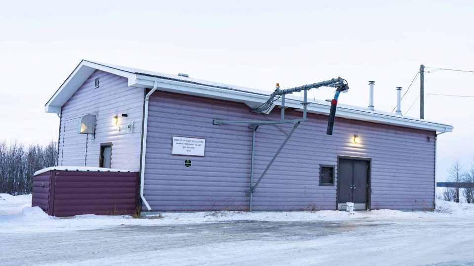 A file photo of the water treatment plant in Fort Resolution in December 2018. Sarah Pruys/Cabin Radio