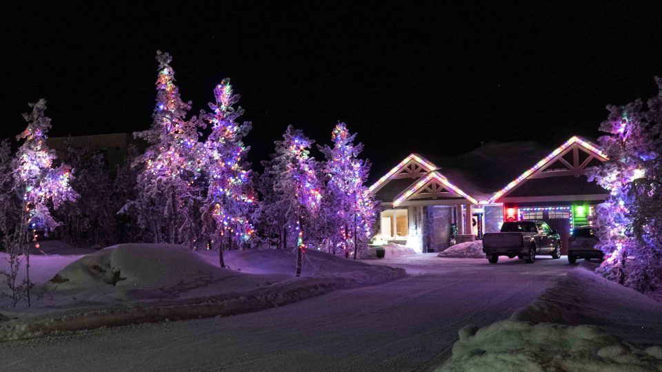 Yellowknife Christmas lights: A festive forest in Grace Lake