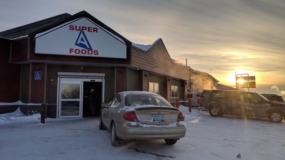 A file photo of Super A Foods in Hay River in February 2019. Sarah Pruys/Cabin Radio