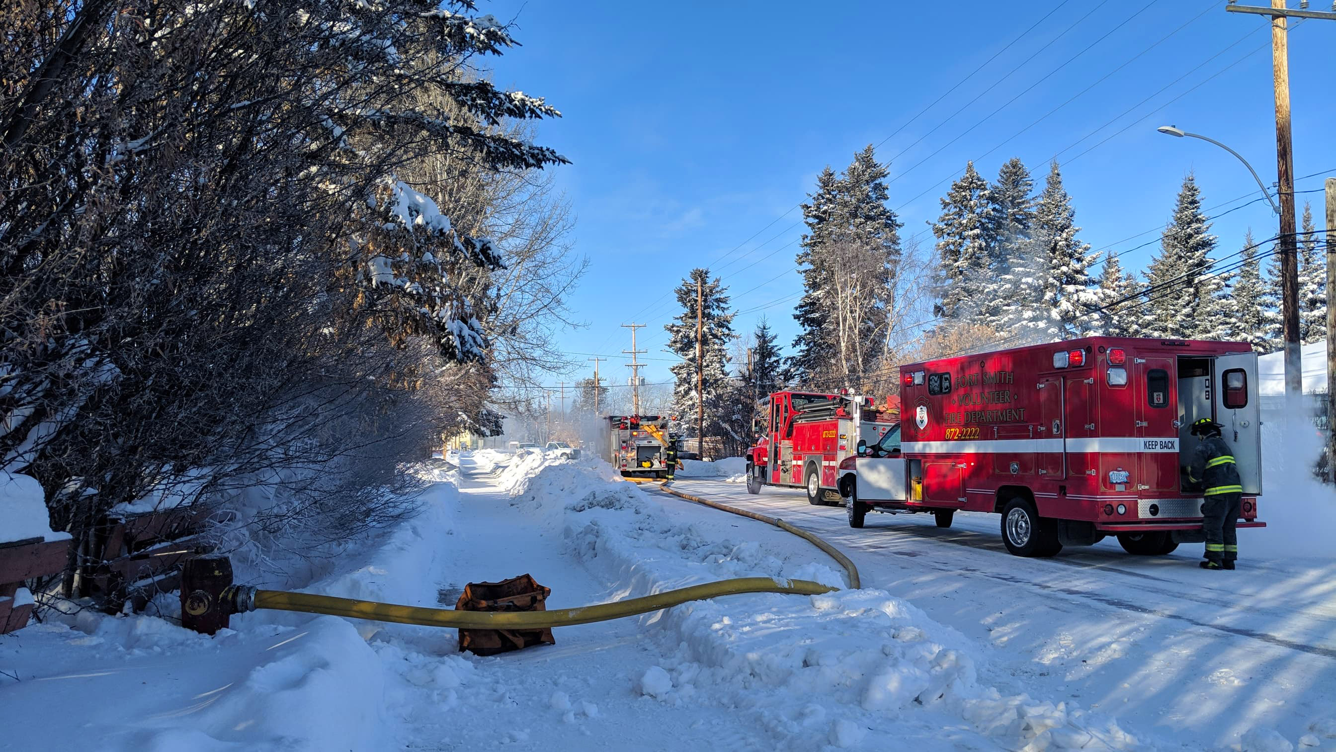 Fort Smith's fire department responds to a call in February 2019. Sarah Pruys/Cabin Radio