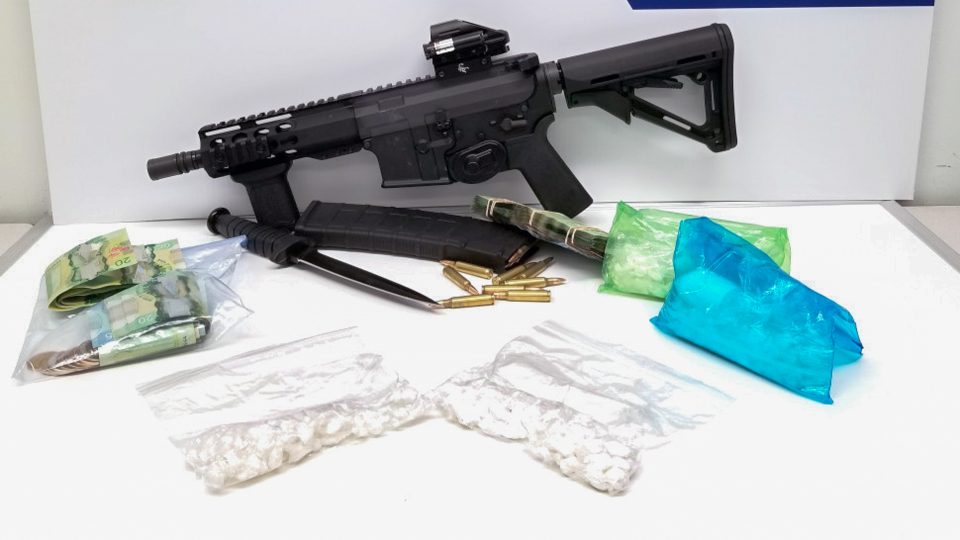 A loaded AR-15 carbine rifle, cocaine, cash and drug trafficking paraphernalia was seized by RCMP on October 20, 2018 during a traffic stop in Fort Providence