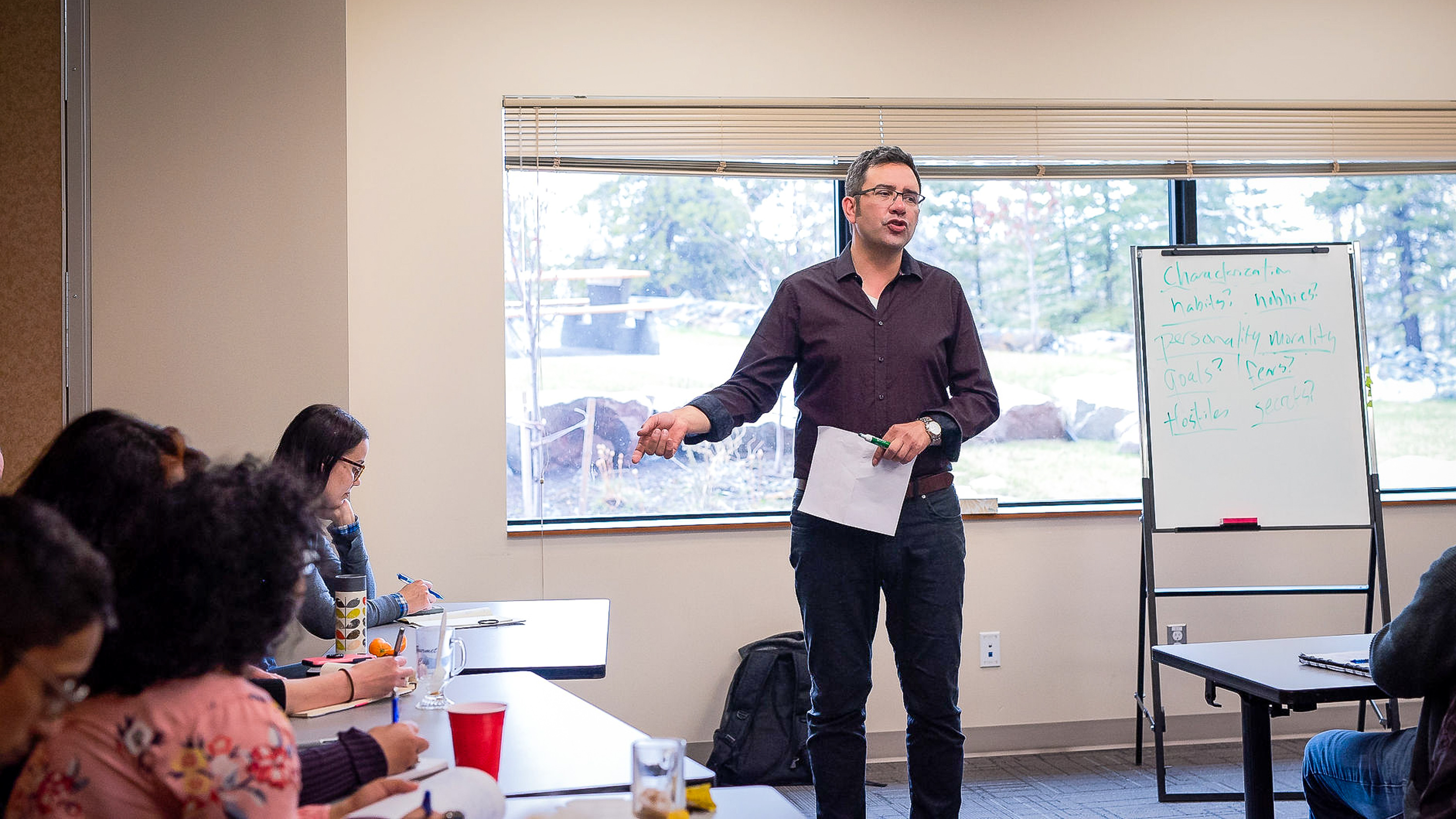 Richard Van Camp addresses a workshop audience at the 2019 Northwords NWT festival