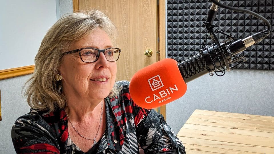 Elizabeth May in Cabin Radio's Studio Two