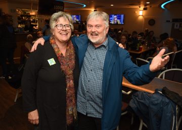Julie Green and Kevin O'Reilly at candidate party at the Yellowknife Elks lodge #314 October 1st
