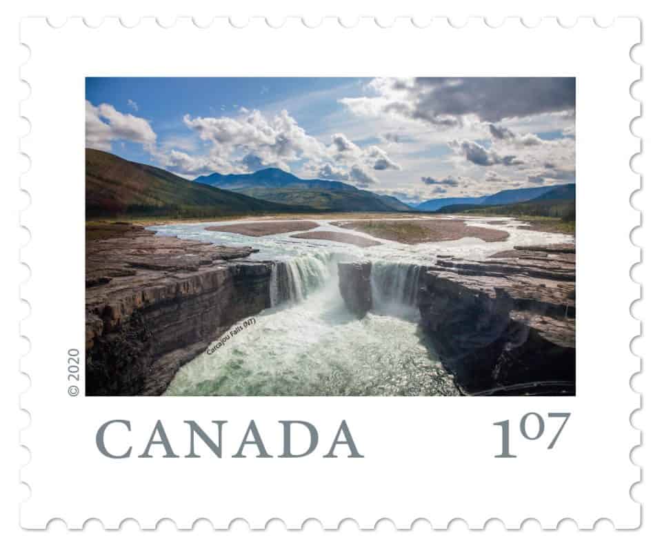 How the waterfall looks in the finished stamp