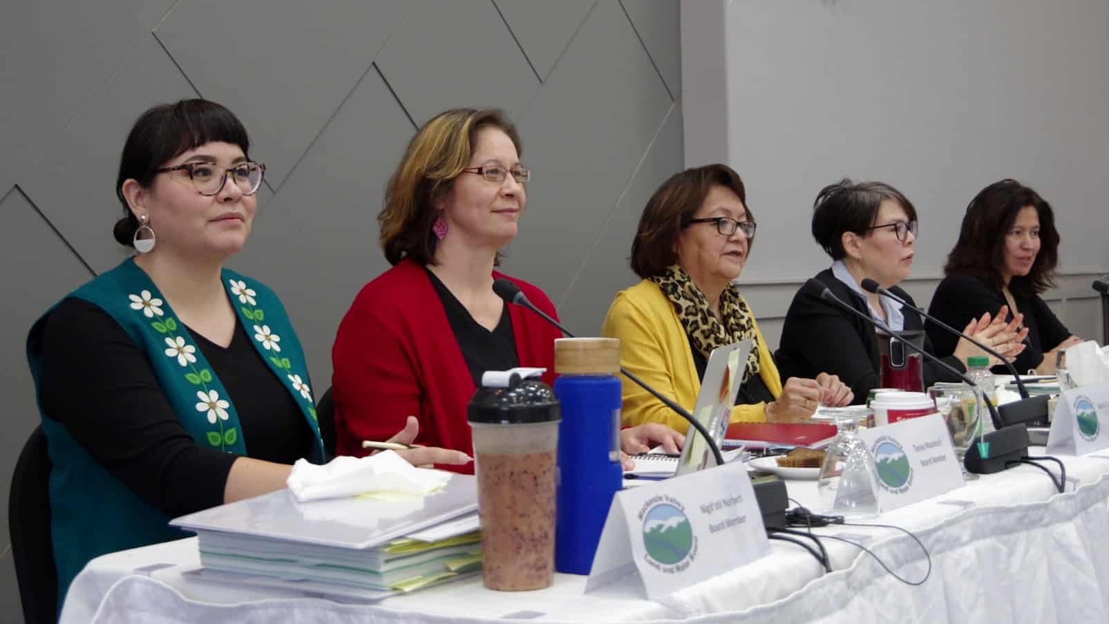 Members of the Mackenzie Valley Land and Water Board at hearings for the Giant Mine remediation project's water license January 2020. Emelie Peacock/Cabin Radio