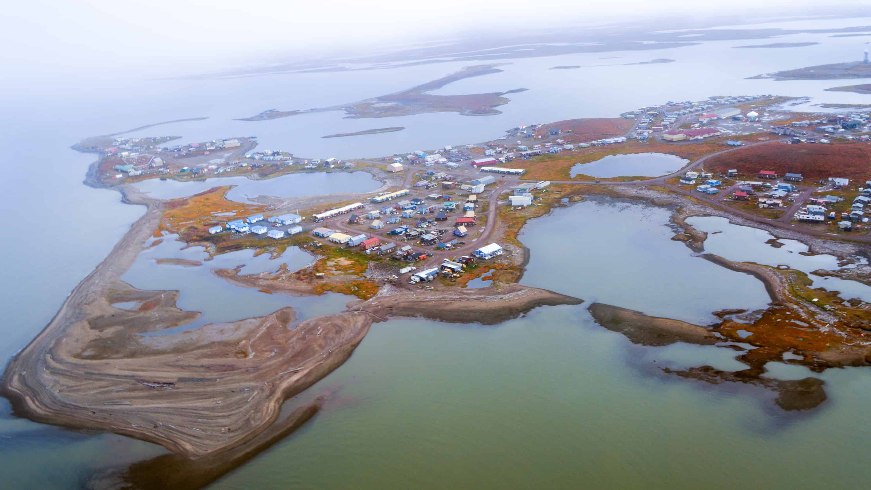 An aerial view of Tuktoyaktuk