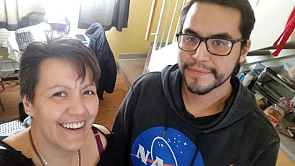 Barbara Moreau, left and son-in-law Dillon Manuel