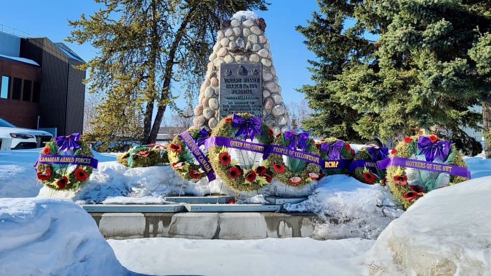 A memorial on Yellowknife's Veterans Memorial Drive