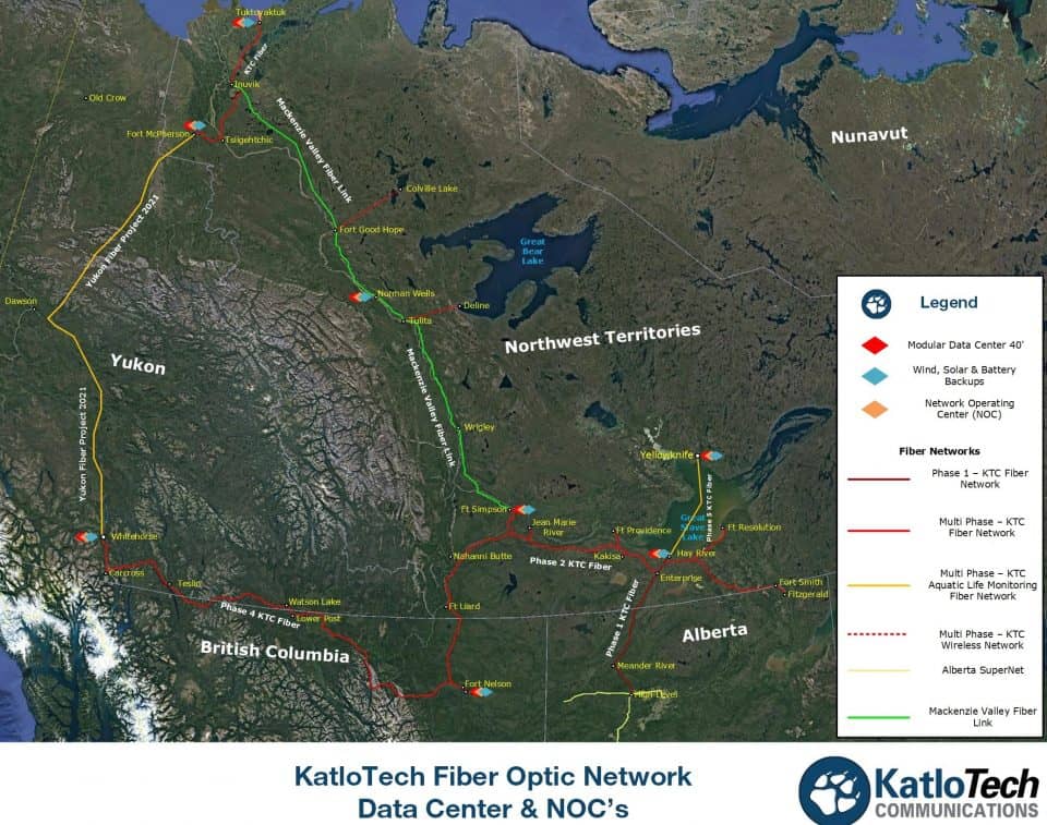 A map shows KatloTech's planned fibre optic network.