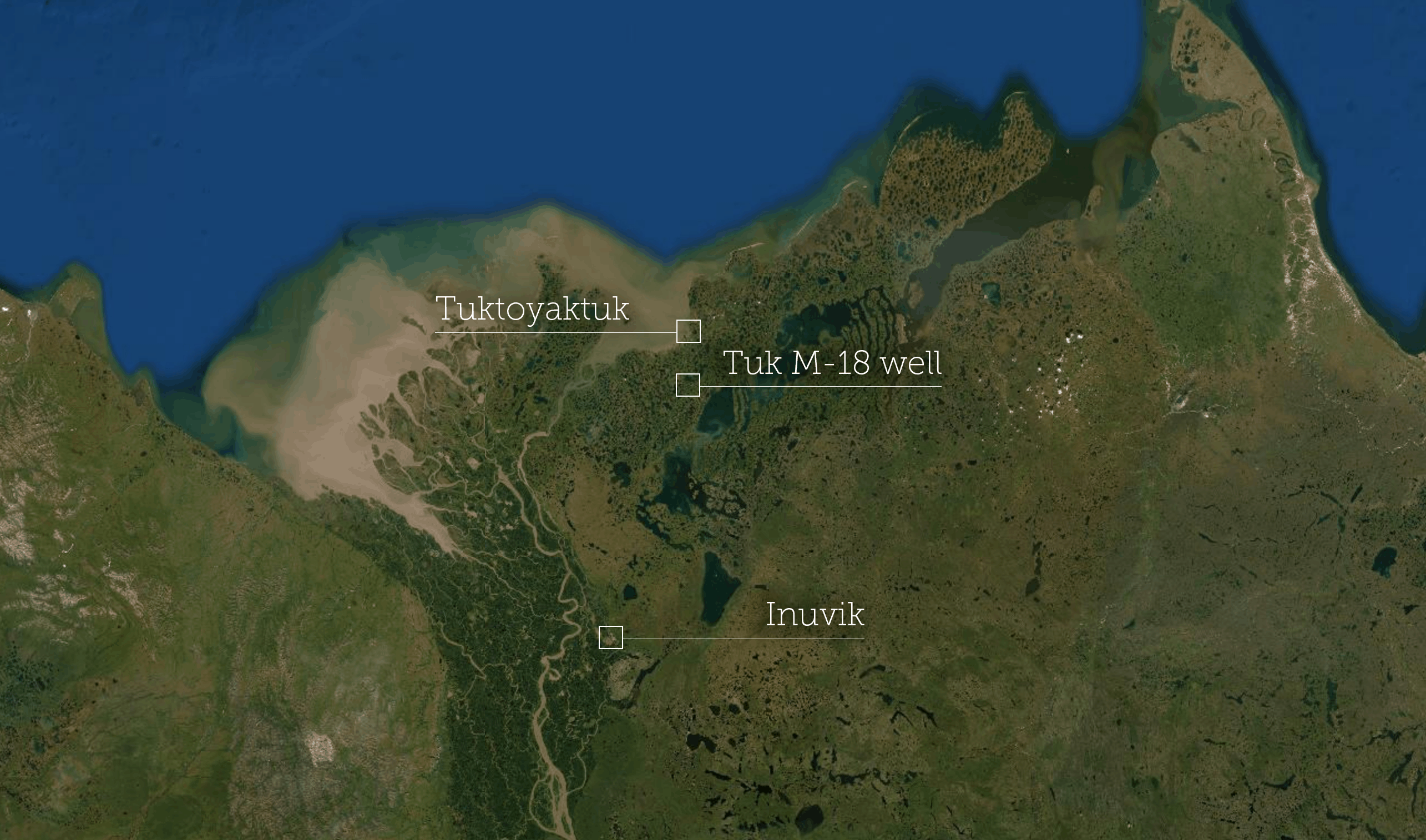 A map shows the location of the Tuk M-18 well