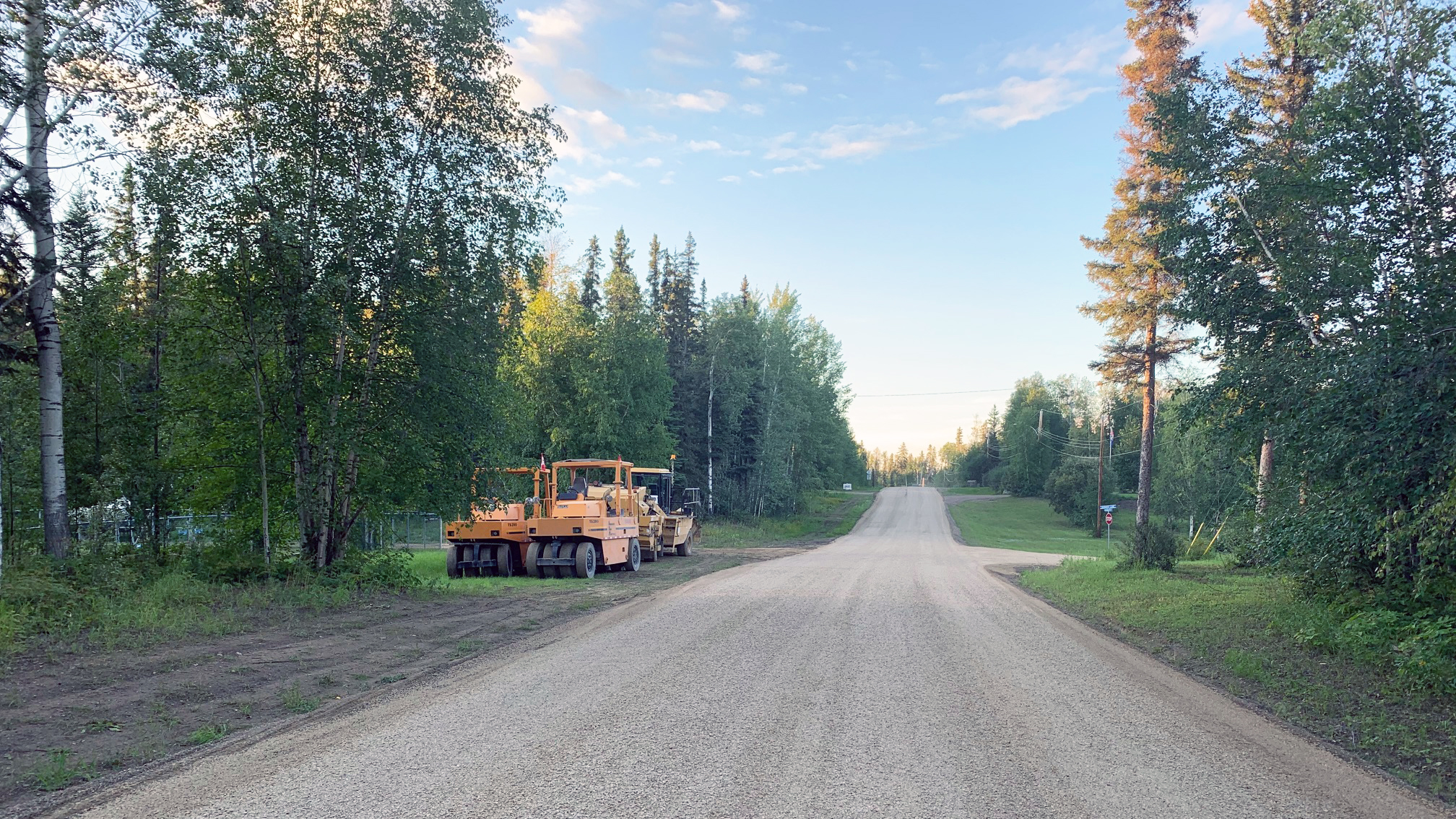 Work is under way to chipseal a portion of Tsetso Trail after the village and territorial government agreed to having the work done between the two entrances to Cazon Crescent