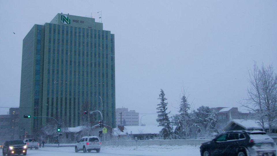 A file photo of the Northwestel building. Luisa Esteban/ Cabin Radio.
