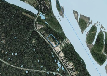A proposed location for a liquefied natural gas plant in Fort Simpson is shown highlighted in blue