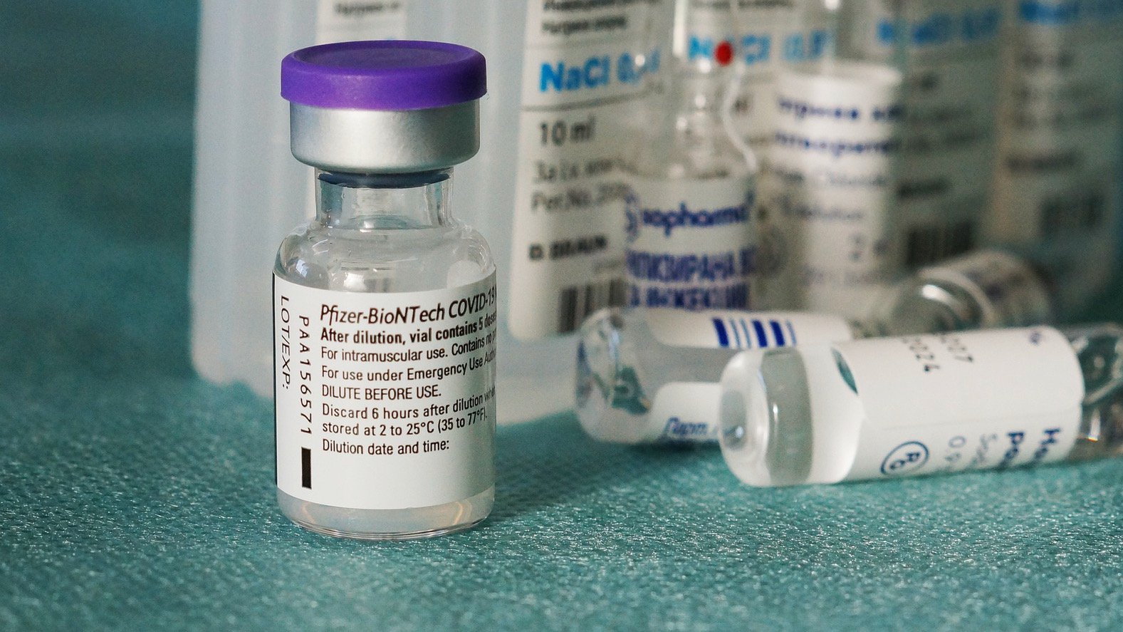 A vial of Pfizer-BioNTech's vaccine against Covid-19