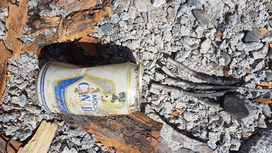 Jeremy MacDonald's photo of what he termed an improvised explosive device involving a Molson can
