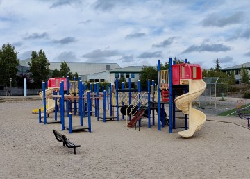 A playground outside Yellowknife's Weledeh and St Pat's schools
