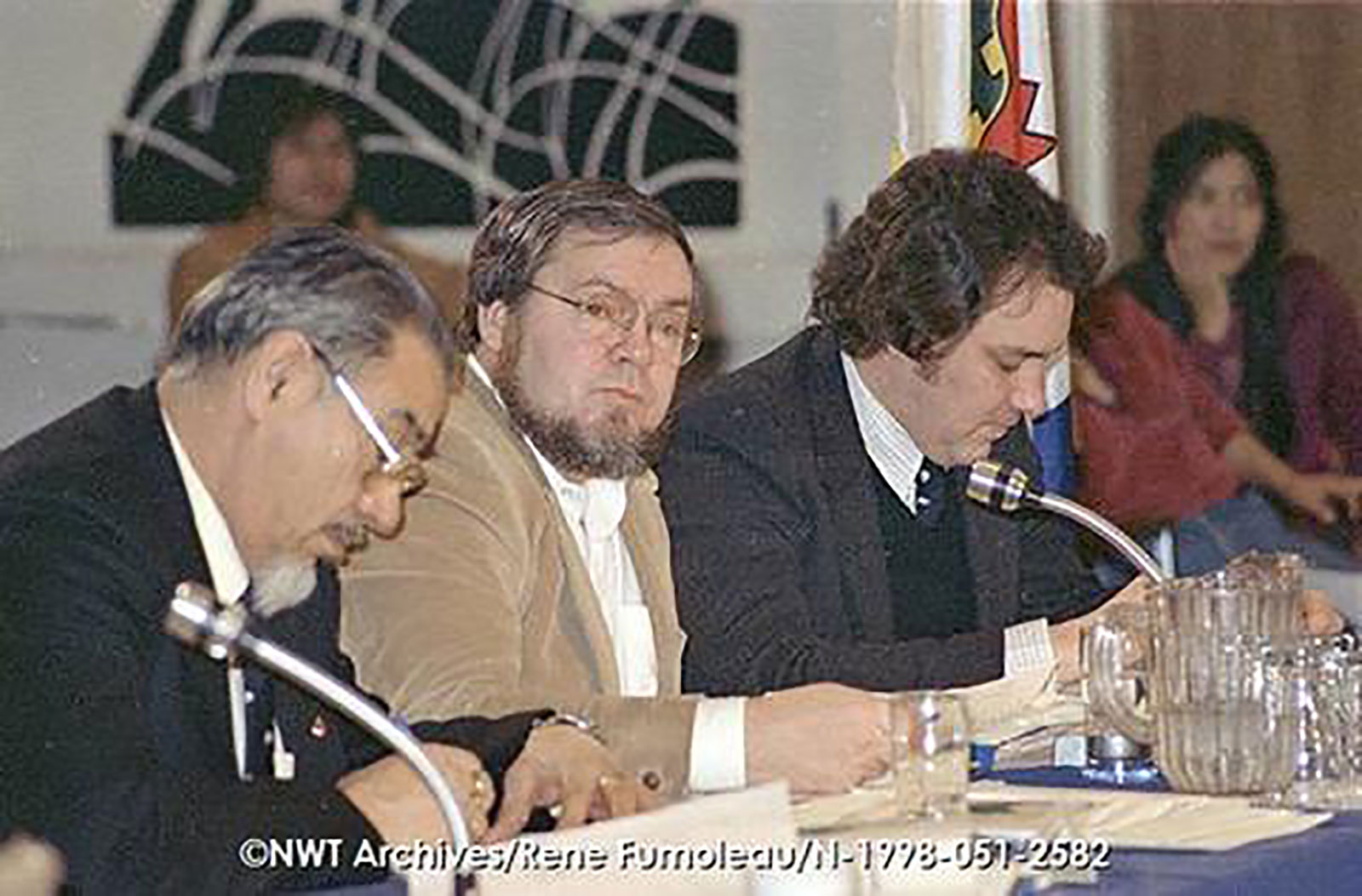 Bob MacQuarrie, centre, at a conference in 1982