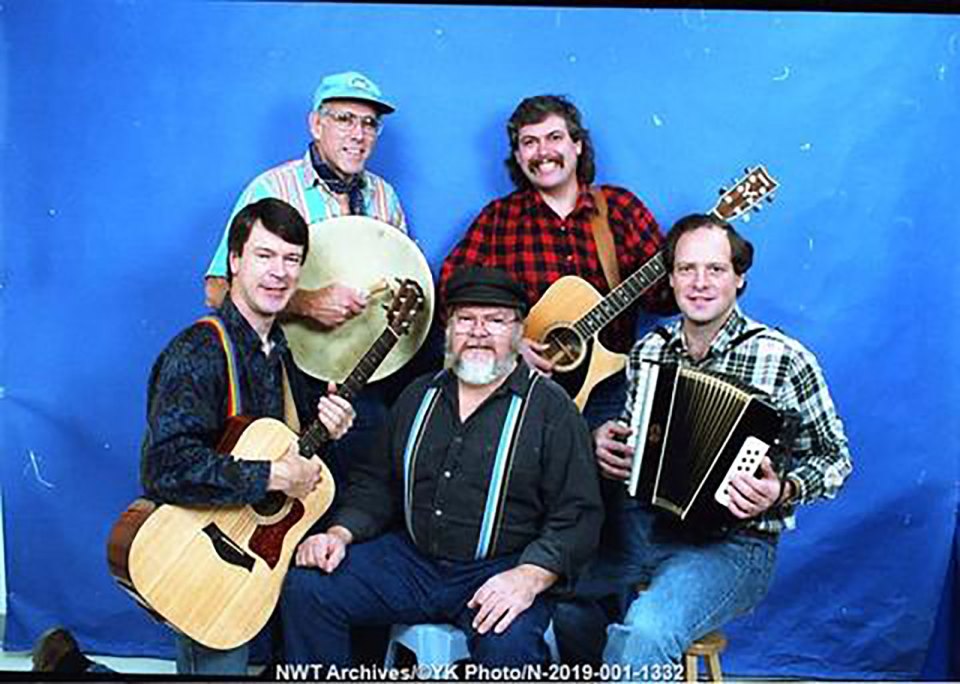 Bob MacQuarrie, front centre, with The Gumboots in the early 1990s
