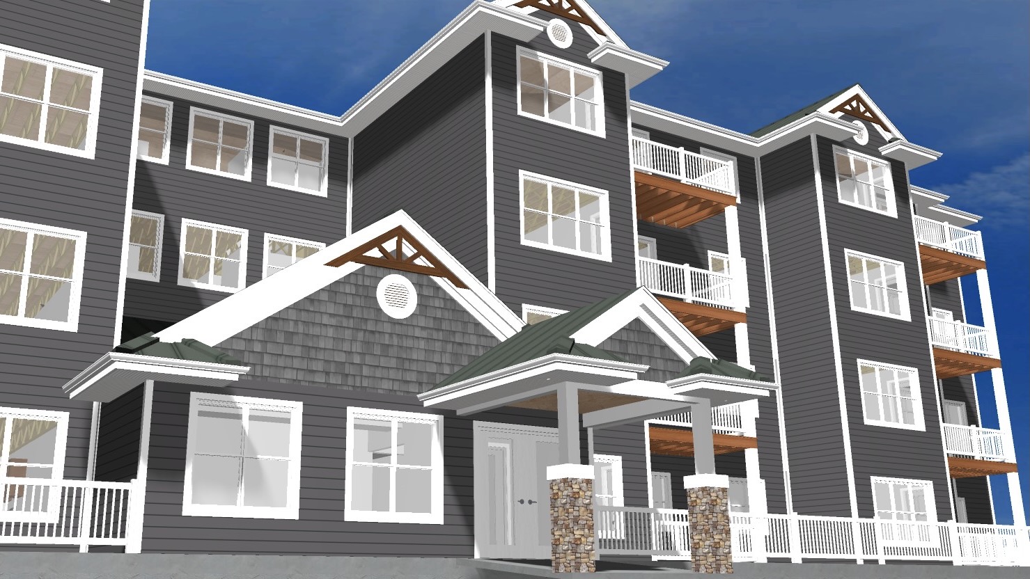 A digital rendering published by Rowes.ca of an upcoming apartment complex in Hay River