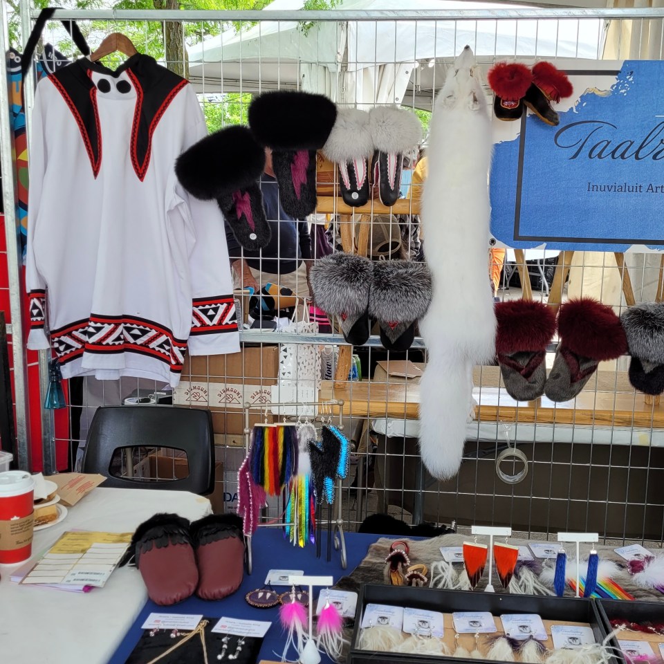 Taalrumiq's booth at the 2022 Indigenous Fashion Arts Festival. With permission from Taalrumiq.