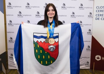 Yellowknife's Emma Taylor won the gold medal in hairstyling at last weekend's Skills Canada national competition in Vancouver