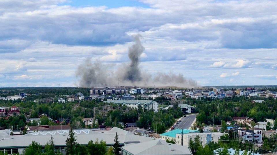 Smoke from a blast in the vicinity of Yellowknife's dump
