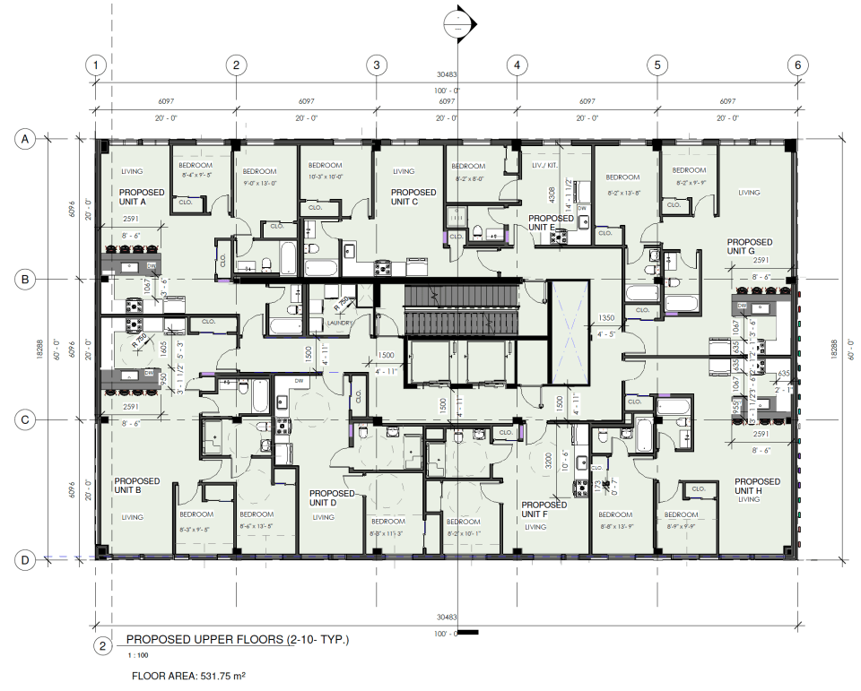 A floor plan for the Nest building as filed with City Hall