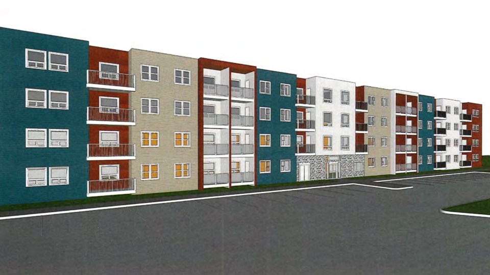 A rendering of a new apartment building proposed for Yellowknife's Niven Lake, as included in City of Yellowknife documentation