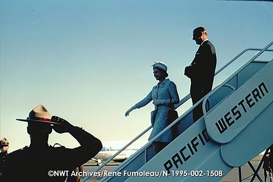 The Queen and Prince Philip arrive in Yellowknife in 1970