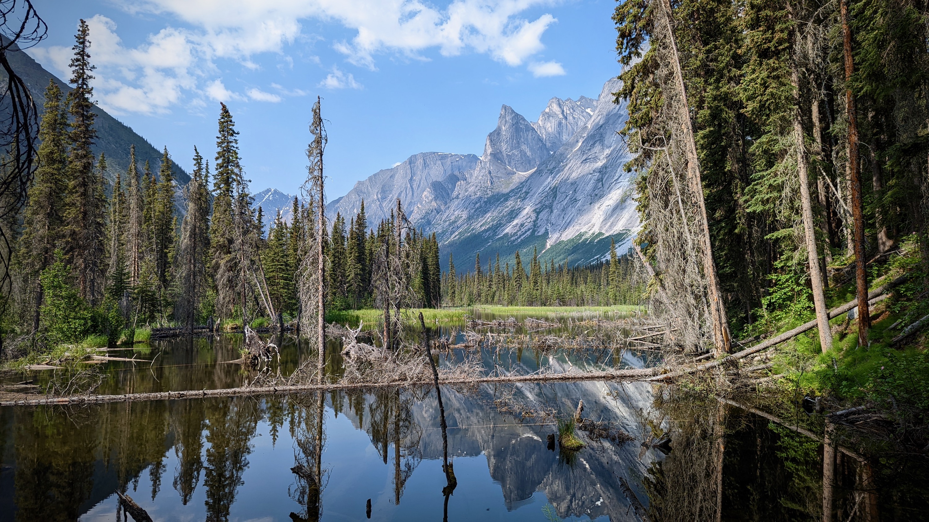 Brintnell Creek at the western edge of Glacier Lake in the Nahanni National Park Reserve