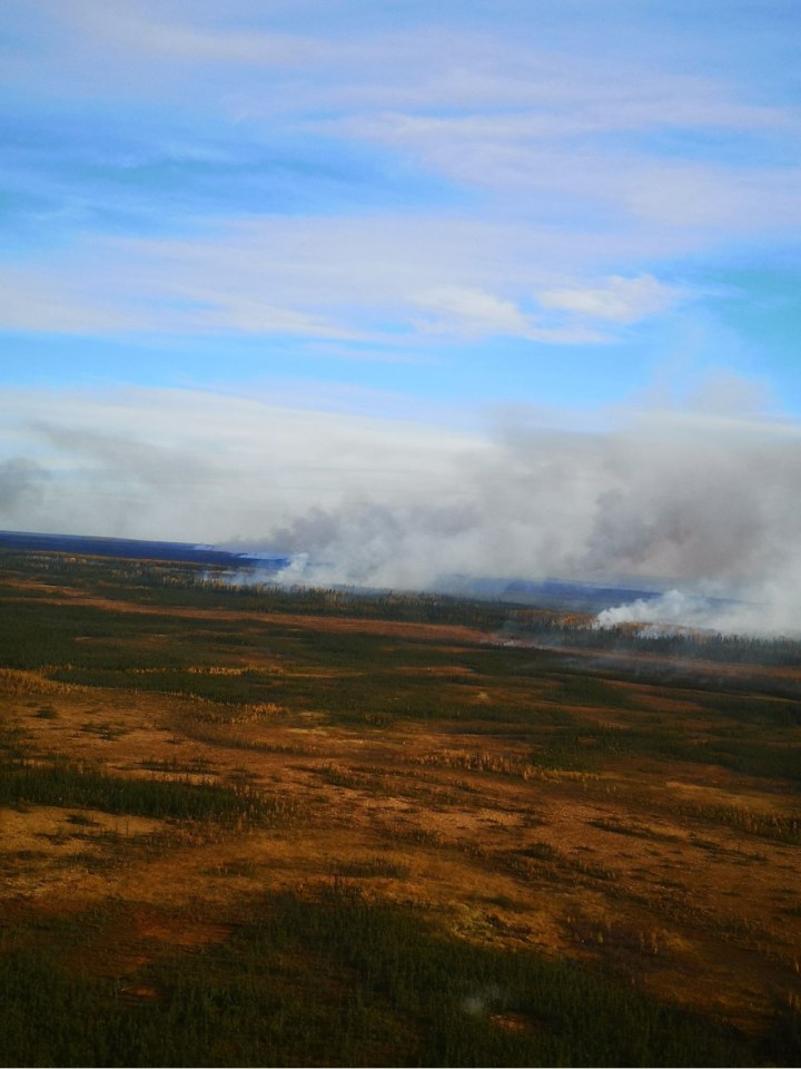 The wildfire as seen in a photo supplied by Dieter Cazon on October 19, 2022