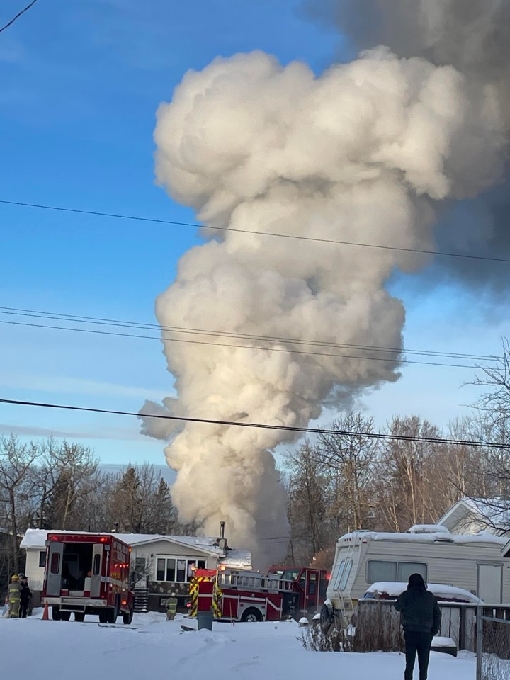 Smoke rises from the scene of the explosion