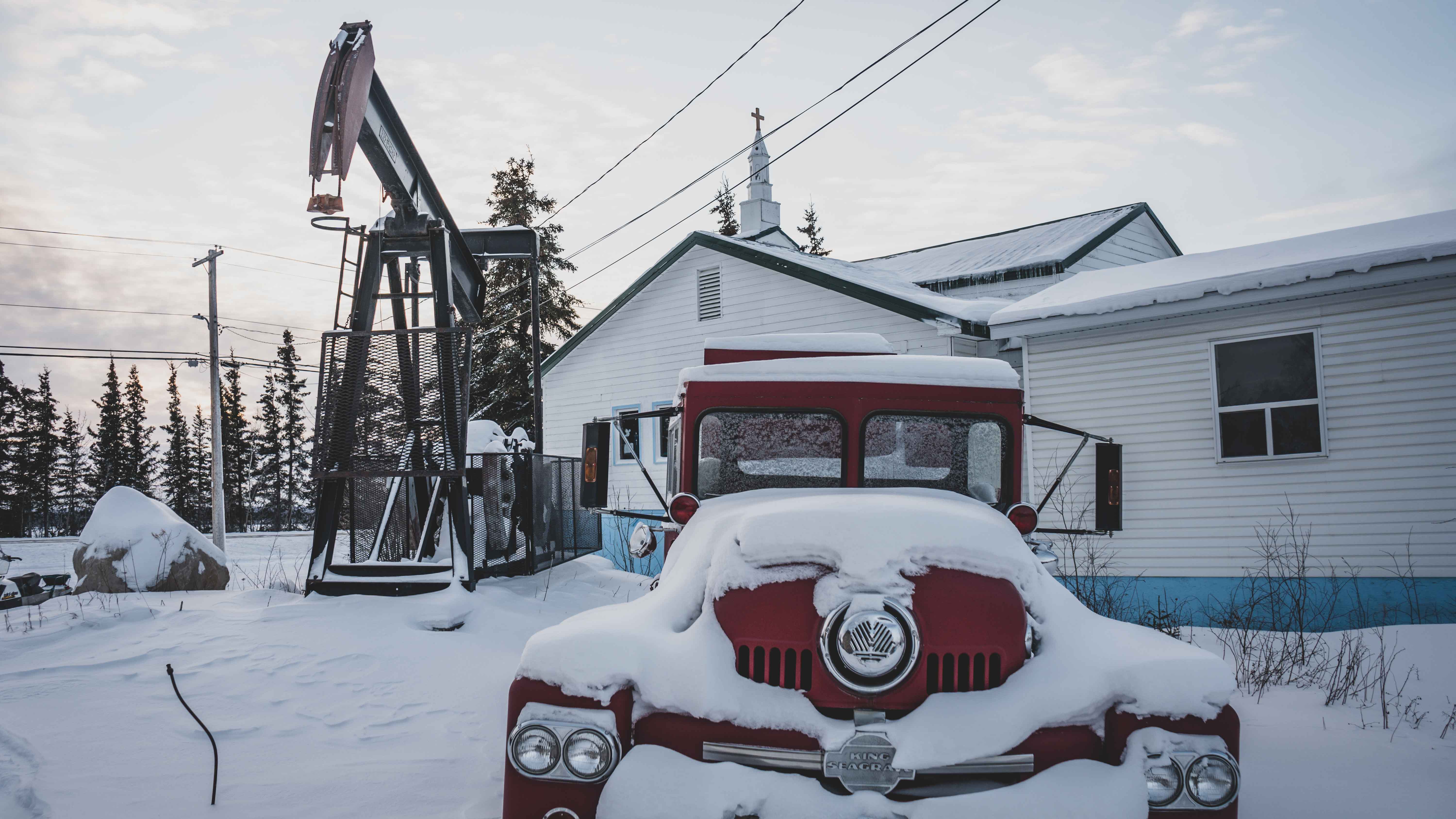 Snow in Norman Wells in November 2022