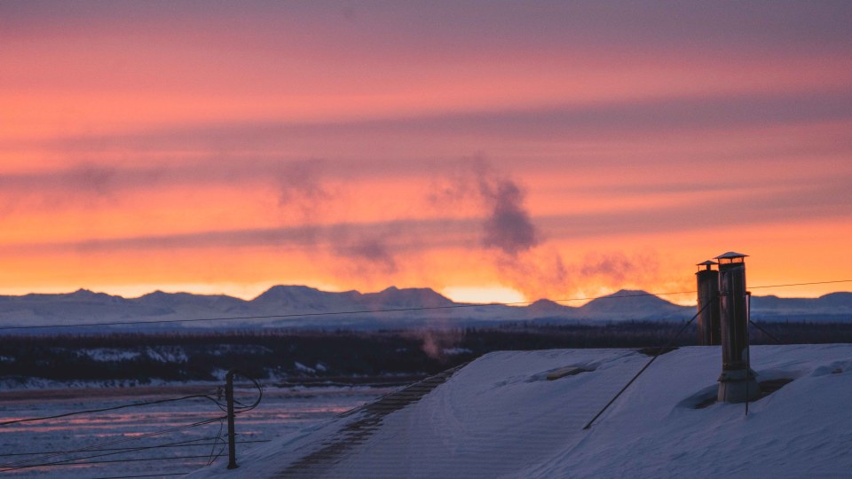 Sunset in Tulita in November 2022
