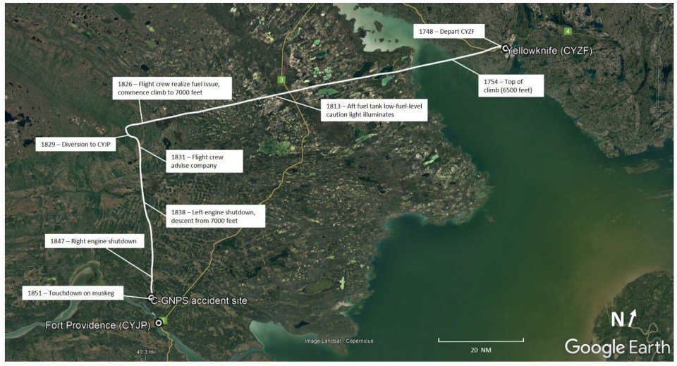 A TSB map showing how the incident unfolded