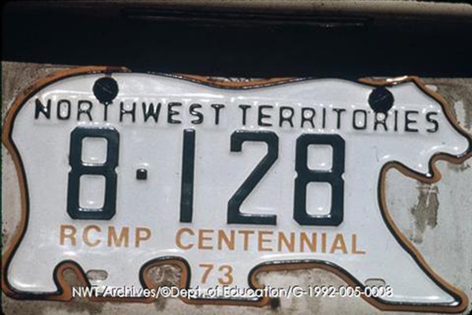 A 1973 NWT licence plate