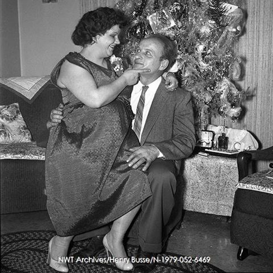 A scene from a Yellowknife Christmas party in 1957