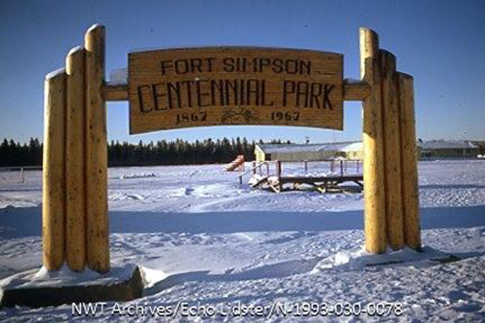 A Fort Simpson park in January 1973