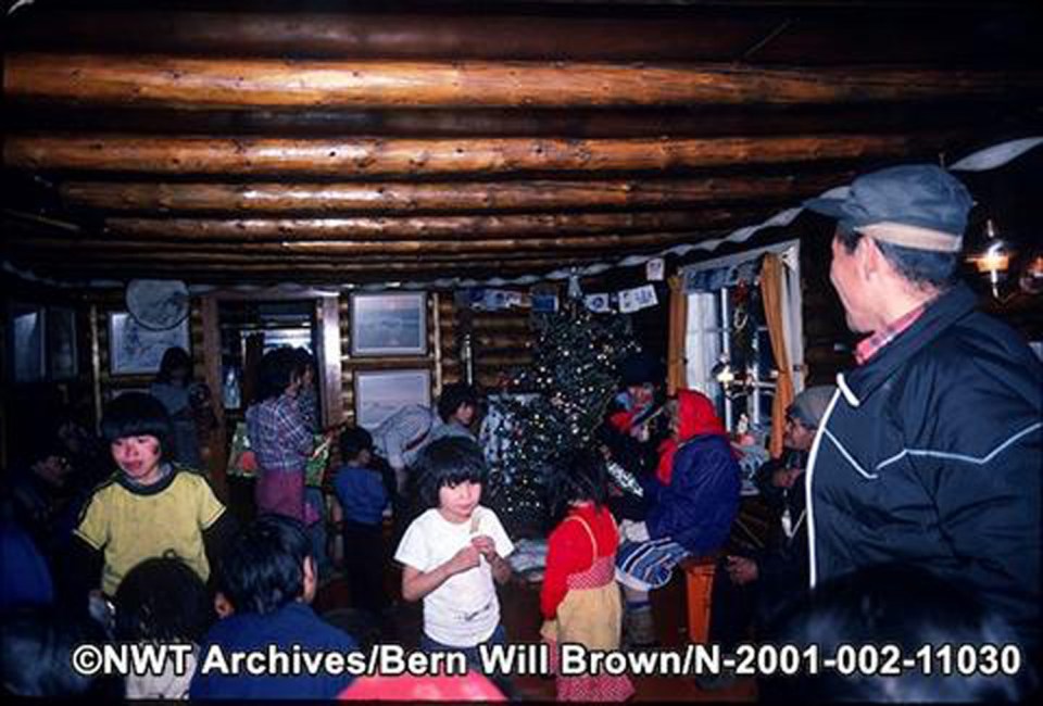 A Colville Lake Christmas gathering in the 1980s