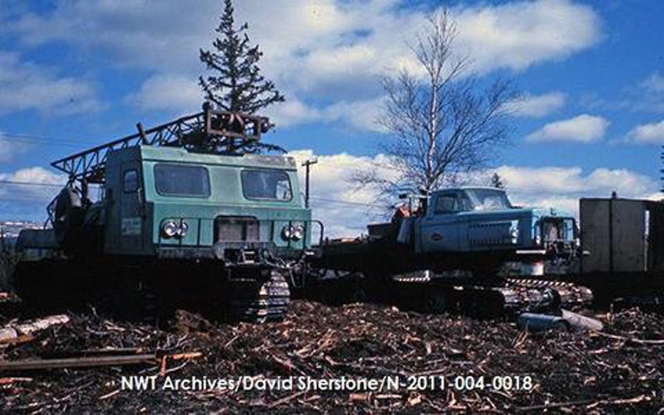 Tundra vehicles in Norman Wells in May 1973