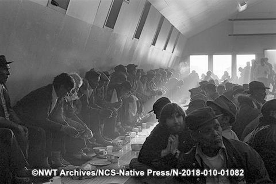 A May 1973 feast in the community hall of what is now known as Behchokǫ̀