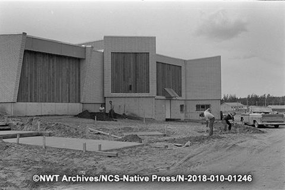 Fort Smith's Northern Life Museum and Cultural Centre under construction in July 1973