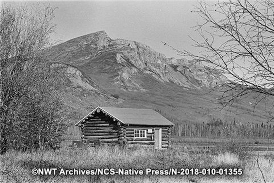A cabin in Nahanni Butte in September 1973