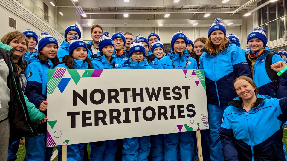 NWT athletes await the 2023 Arctic Winter Games opening ceremony