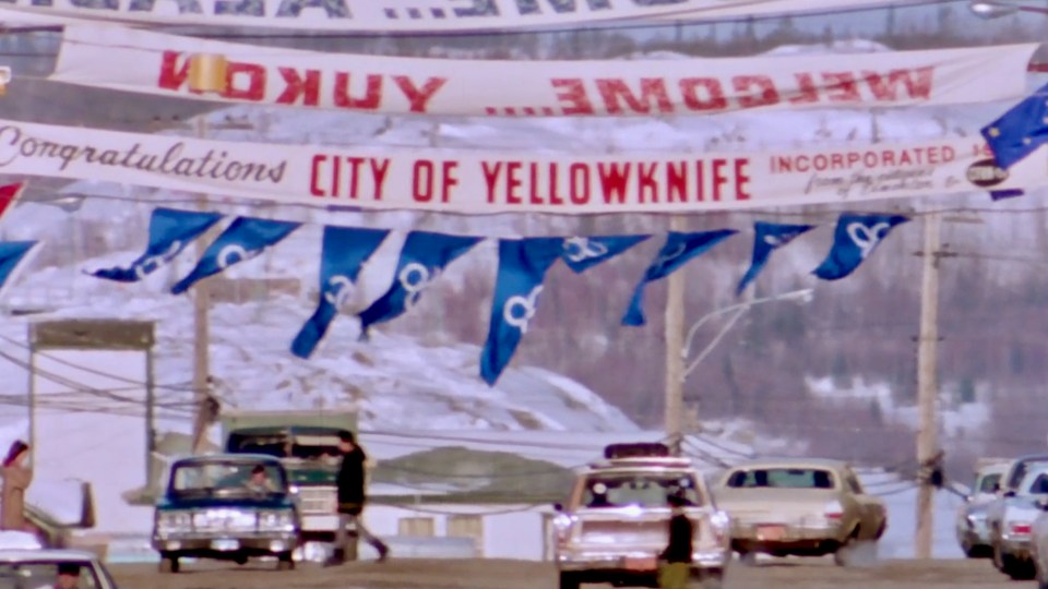 "Congratulations City of Yellowknife, incorporated 1970," reads the banner